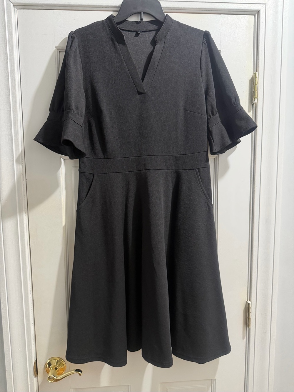 V-Neck Flutter Sleeve Women’s Dress
